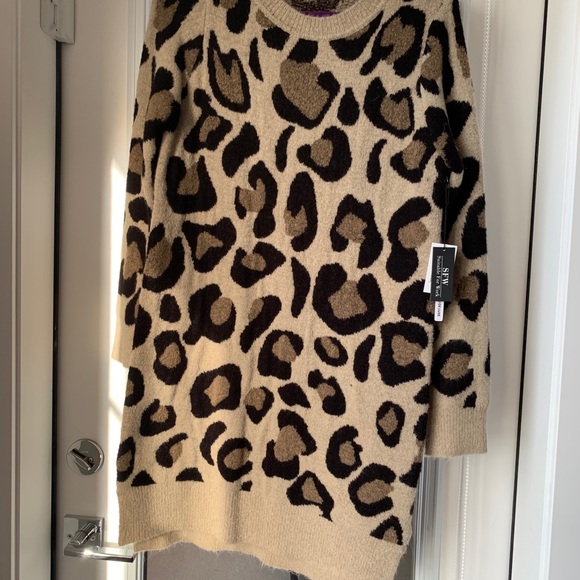 SOLD-SOLD Cheetah Sweater Dress(Please read description) - Picture 3 of 6